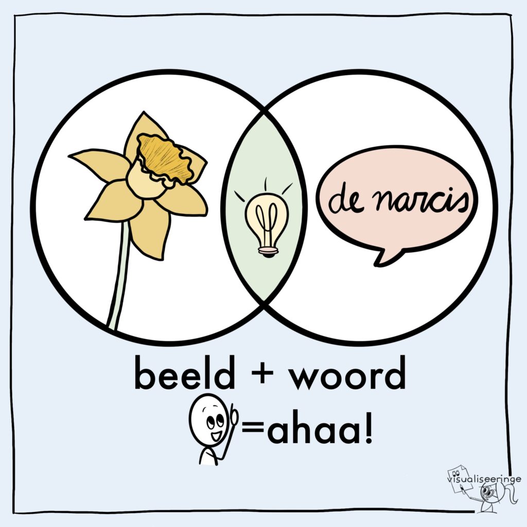 dual coading dubbel coderen speciaal onderwijs middelbaar beroepsonderwijs studiedag professional tekeningen tekenen beeld woord idee visualiseeringe Amsterdam